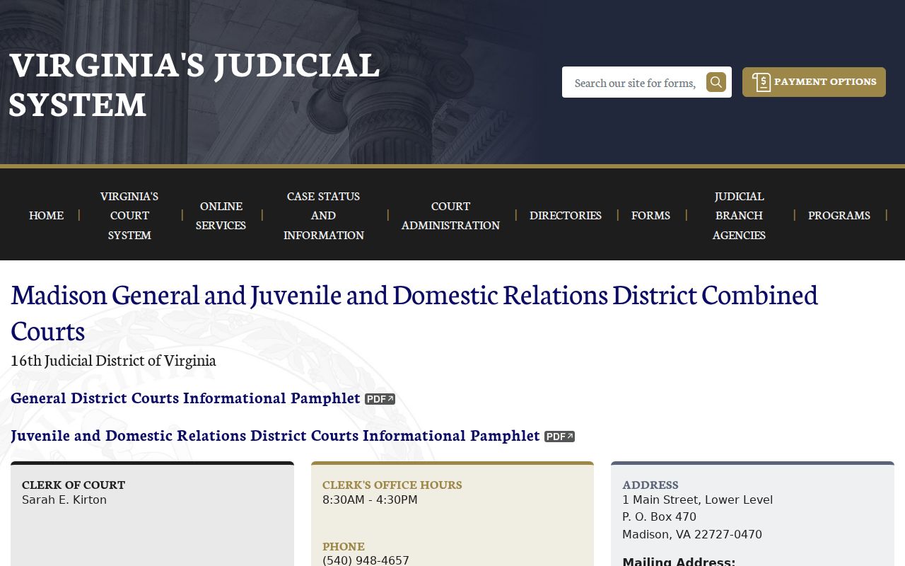 Madison County criminal court case information for the combined court