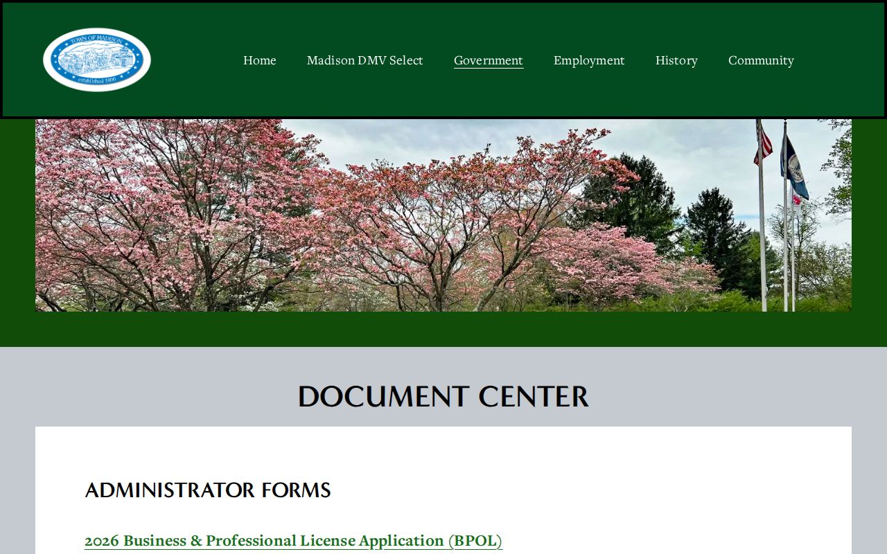 Madison town document center separate from criminal records