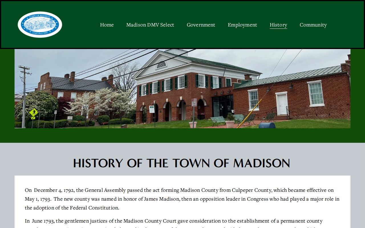 Town of Madison history and local criminal record setting